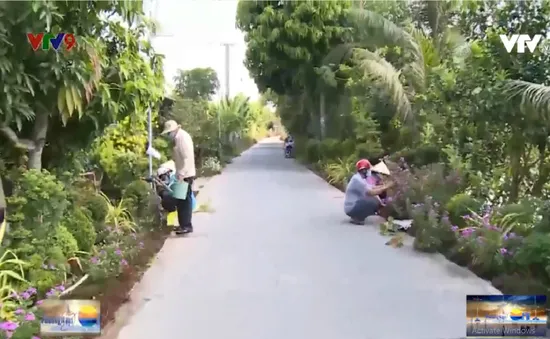 Vĩnh Long khoác áo hoa cho đường nông thôn mới