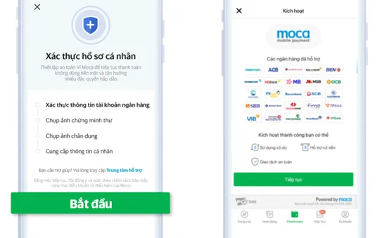 Người dùng ví điện tử Moca phải xác thực thông tin trước ngày 07/07/2020