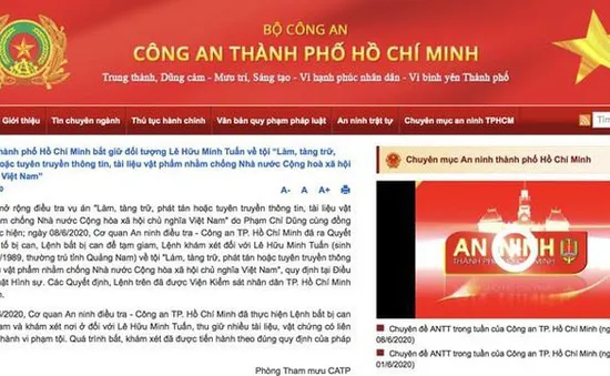 Bắt giữ Lê Hữu Minh Tuấn do chống phá Nhà nước