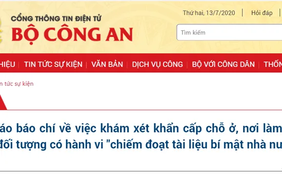 Khám xét khẩn cấp đối với cán bộ phòng Thư ký biên tập và lái xe của UBND TP Hà Nội