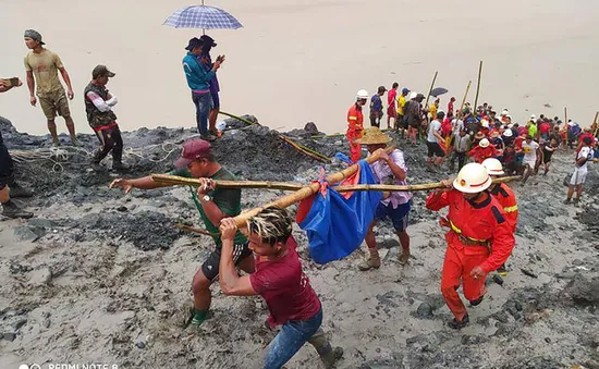 Tìm thấy 166 thi thể nạn nhân vụ sập mỏ đá quý ở Myanmar