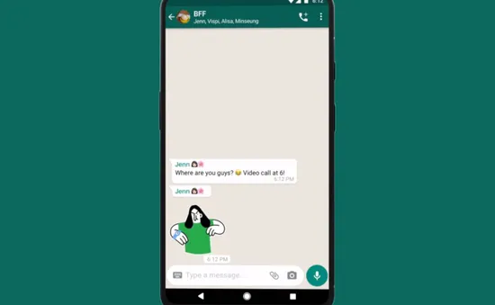 WhatsApp thêm nhãn dán hoạt hình mới cho tin nhắn trên Android và iOS