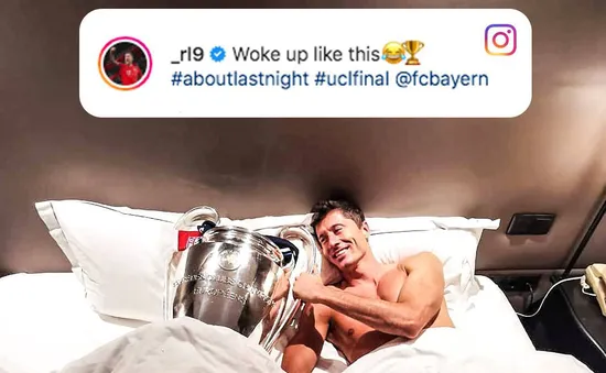 Sướng rơn vì Champions League, sao Bayern Munich ôm cúp bạc... đi ngủ