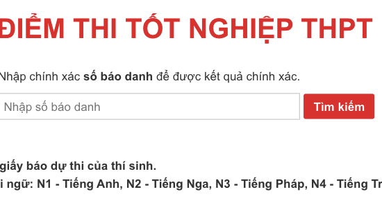 Cách tra cứu điểm thi tốt nghiệp THPT năm 2020