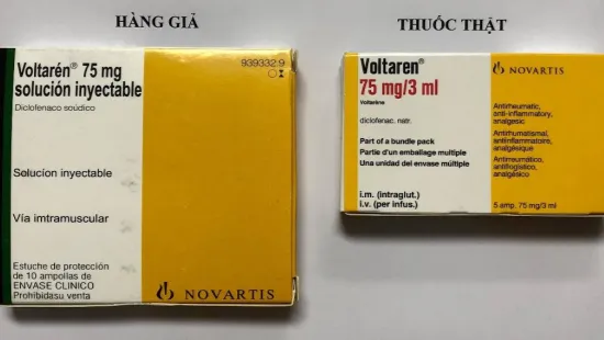 Thông báo về sản phẩm thuốc Voltarén 75 mg nghi ngờ giả