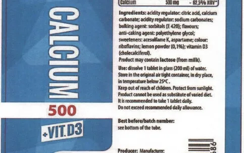 Cảnh báo về lô sản phẩm CALCIUM 500 + VIT. D3 có chứa 2-chloroethanol