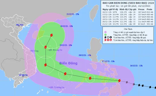 Thủ tướng Chính phủ chỉ đạo ứng khó khẩn cấp với siêu bão RAI