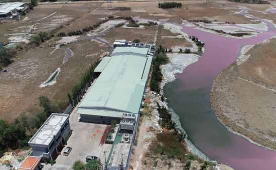 Phát hiện một nhà máy hoạt động không phép trong vụ nước hồ đổi màu tím ở Bà Rịa - Vũng Tàu
