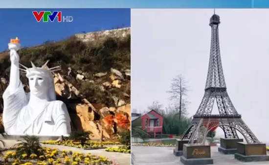 Choáng với chiêu câu khách bằng tháp Eiffel, tượng Nữ thần tự do "phiên bản lỗi"