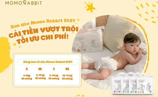 Bỉm dán Momo Rabbit 2021 với diện mạo mới: Tiện lợi hơn, ưu việt hơn