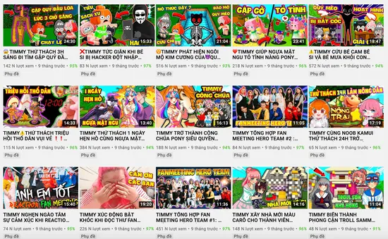 Cục Trẻ em yêu cầu gỡ kênh Youtube Timmy TV vì nội dung không phù hợp với trẻ em