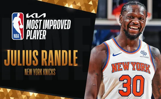 Julius Randle nhận giải Cầu thủ tiến bộ nhất mùa giải