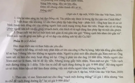 Bài thơ 'Đồng chí' vào đề thi Ngữ văn lớp 10 ở Hà Nội năm 2021