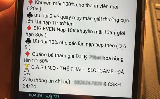 Trò chơi cá cược bóng đá qua mạng dụ dỗ, bủa vây người dùng