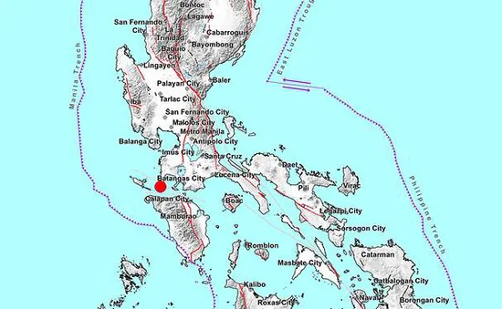 Động đất mạnh 6,7 độ làm rung chuyển khu vực lân cận thủ đô Philippines