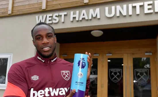 Michail Antonio là cầu thủ xuất sắc nhất Ngoại hạng Anh tháng 8