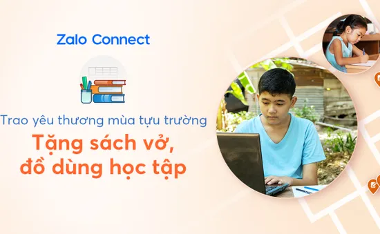 Hỗ trợ đồ dùng học tập cho học sinh hoàn cảnh khó khăn qua Zalo Connect