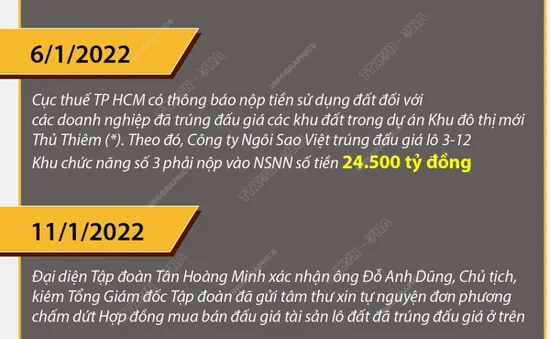 [INFOGRAPHIC] Nhìn lại vụ việc Tân Hoàng Minh bỏ cọc khu đất được đấu giá tại Khu đô thị mới Thủ Thiêm