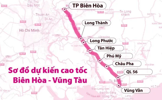 Bà Rịa - Vũng Tàu đề xuất dự án xây dựng đường kết nối cao tốc Biên Hòa - Vũng Tàu