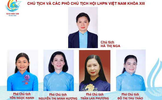 Chân dung Chủ tịch và 4 Phó Chủ tịch Hội Liên hiệp Phụ nữ Việt Nam khóa XIII