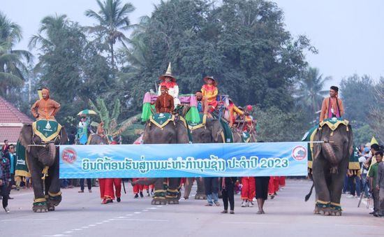 Lào khai mạc Lễ hội voi Sayaboury sau 3 năm gián đoạn vì đại dịch