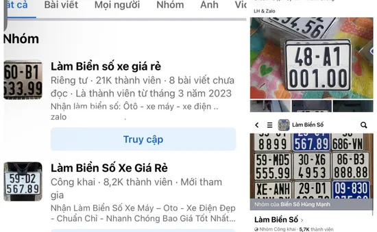 Ngang nhiên rao bán biển số xe giả trên “chợ mạng”