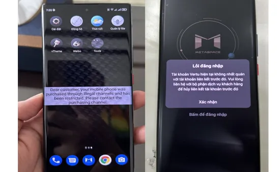 Nhiều người dùng Vertu “cầu cứu” vì bị khoá máy