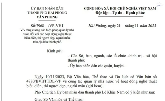 Hải Phòng kiên quyết dừng, hủy kết quả cuộc thi người đẹp, người mẫu có vi phạm pháp luật