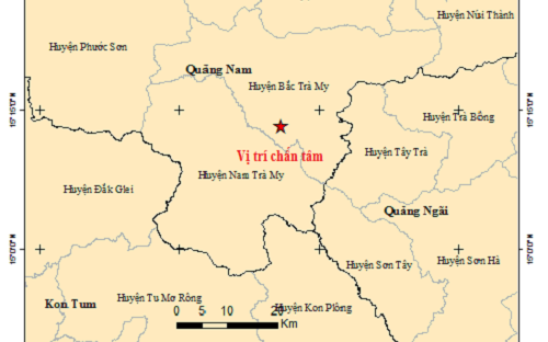 Động đất xảy ra liên tiếp ở Quảng Nam