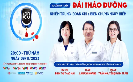 Tư vấn trực tuyến: “Đái tháo đường: nhiễm trùng, đoạn chi và biến chứng nguy hiểm”