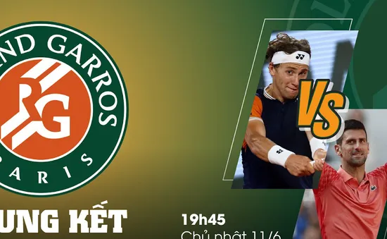 Chung kết đơn nam Roland Garros Djokovic - Casper Ruud duy nhất trên VTVcab