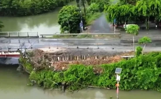 Long An: Sạt lở nghiêm trọng tại Cầu Bún Bà Của