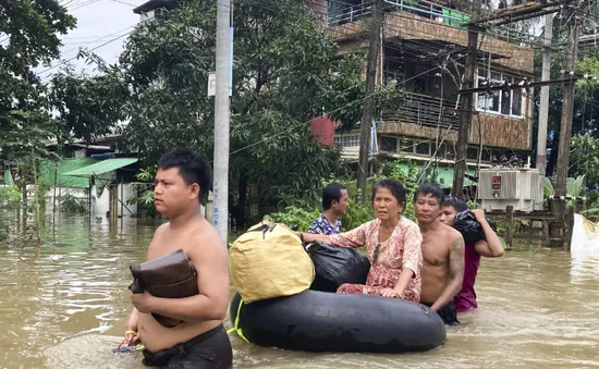 Lũ lụt nghiêm trọng tại Myanmar khiến 5 người tử vong, hàng chục nghìn người phải di dời