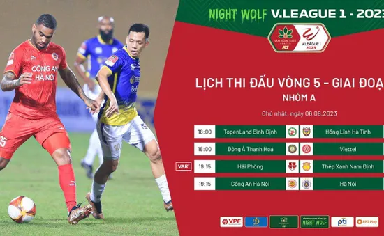 Lịch thi đấu và trực tiếp V.League 2023 hôm nay, 6/8: Tâm điểm Công An Hà Nội vs CLB Hà Nôi, Topenland Bình Định vs Hồng Lĩnh Hà Tĩnh