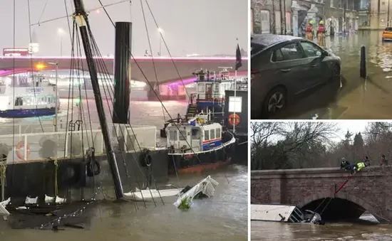 Mưa lớn, lũ lụt do ảnh hưởng của bão Henk tại Anh