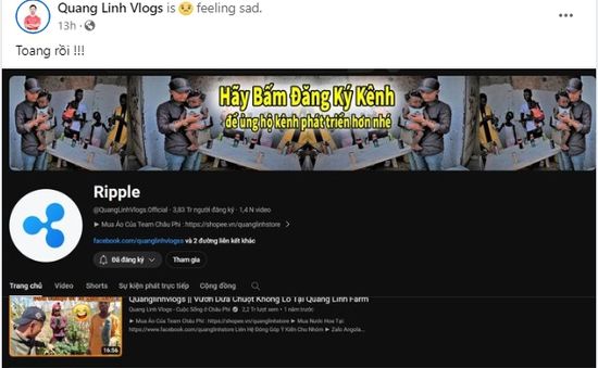 Kênh YouTube của Quang Linh Vlogs bị tấn công nhưng đã giành lại quyền kiểm soát