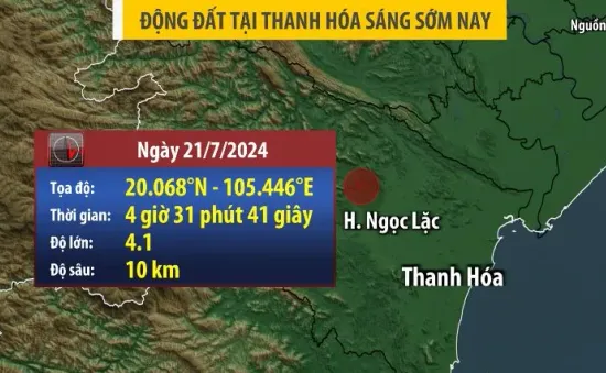 VIDEO: Động đất 4,1 độ ở Thanh Hóa, nhiều huyện rung lắc mạnh