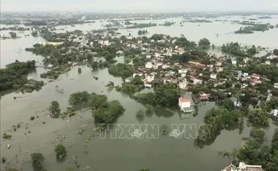 Mực nước sông Bùi giảm nhẹ, huyện Chương Mỹ giảm 1 thôn bị ngập