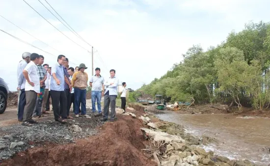 Phó Thủ tướng Trần Lưu Quang khảo sát sạt lở đê biển ở Bạc Liêu