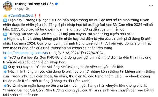 TP. Hồ Chí Minh: Cảnh báo các tân sinh viên với chiêu trò lừa đảo thu học phí