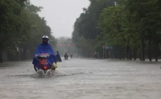 Mưa xối xả, nhiều trường ở Nghệ An cho học sinh nghỉ gấp