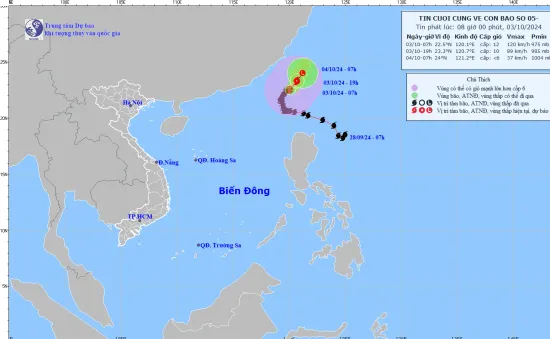 Tin cuối cùng về bão số 5