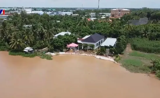 Đồng Tháp: Nguy cơ sạt lở ven sông Tiền tăng cao