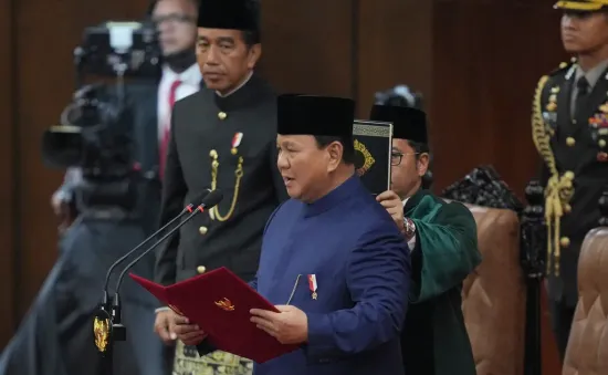 Ông Prabowo Subianto tuyên thệ nhậm chức Tổng thống Indonesia