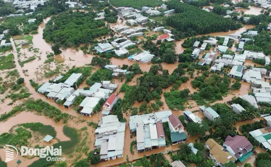 Hàng trăm nhà dân ở Đồng Nai bị ngập nước do hoàn lưu bão Trami