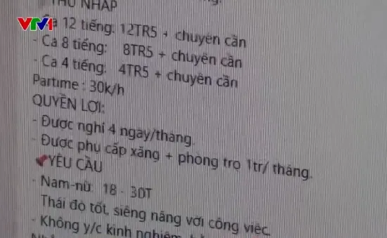 Cuối năm phòng ngừa sập bẫy “việc nhẹ, lương cao”