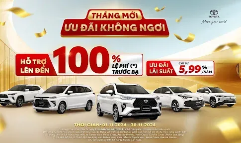 Cơ hội cuối cùng để sở hữu xe Toyota với ưu đãi 100% lệ phí trước bạ