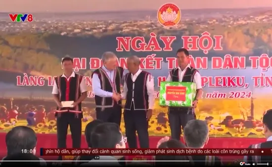 Ngày hội Đại đoàn kết toàn dân tộc ở làng Ia Nueng, xã Biển Hồ, TP. Pleiku, tỉnh Gia Lai
