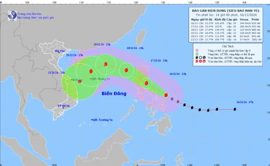 Siêu bão Man-yi khiến biển động dữ dội, bão Usagi suy yếu thành áp thấp nhiệt đới