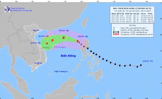 Bão Man-yi vào Biển Đông, trở thành bão số 9